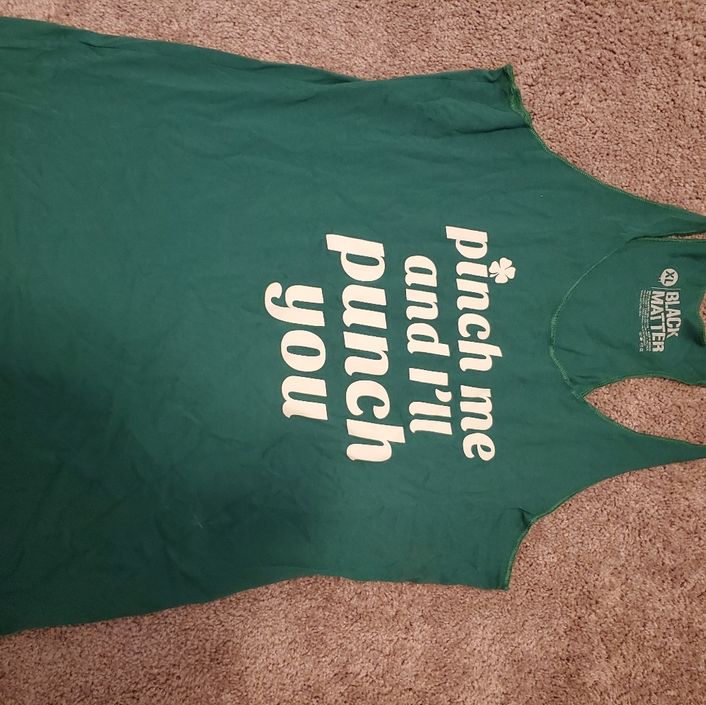 St Patty's Day tank top.